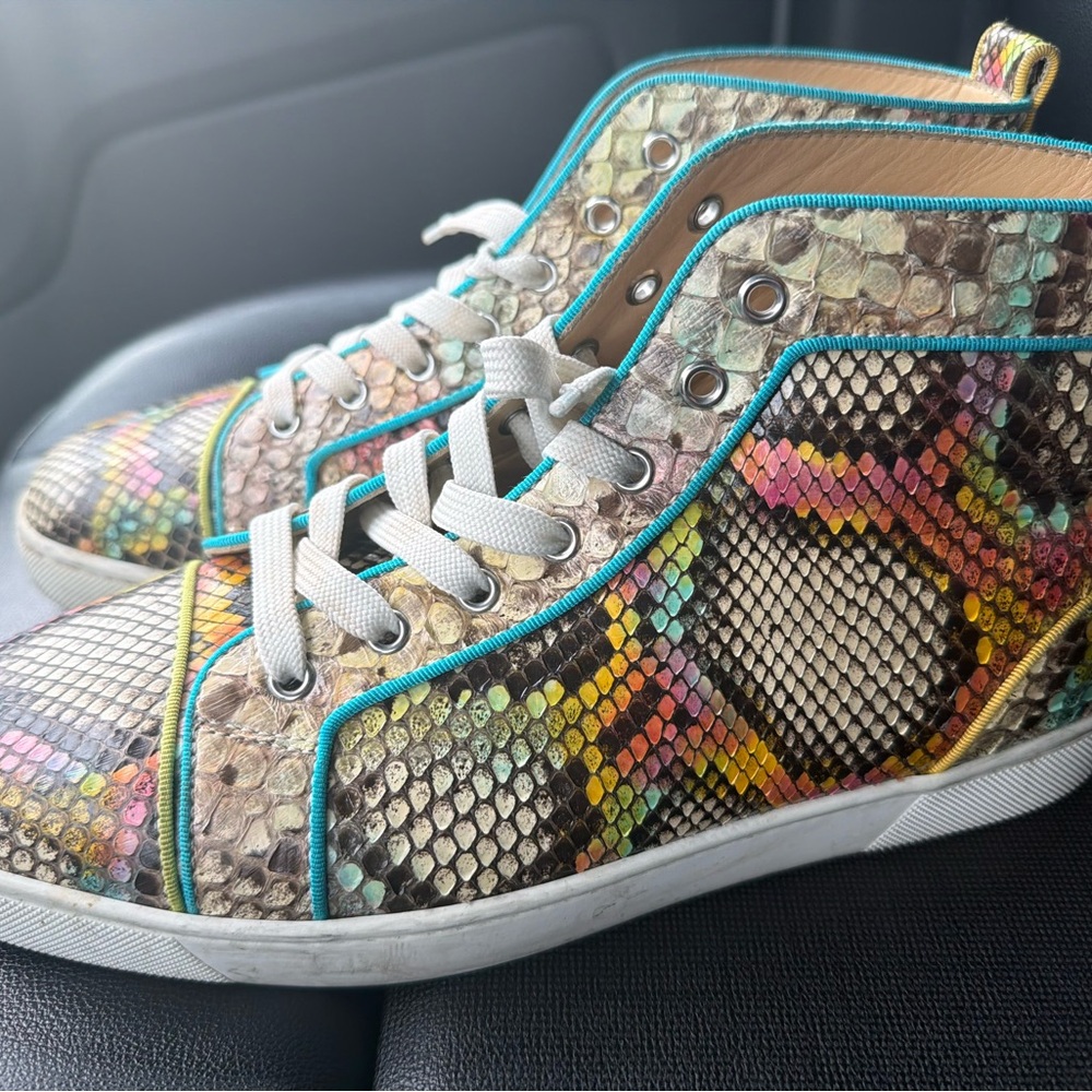 Christian Louboutin Multicolor Python Sneakers
